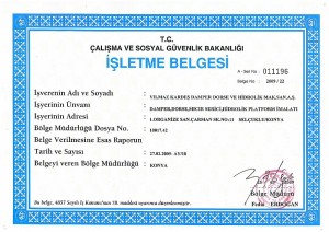 İşletme Belgesi